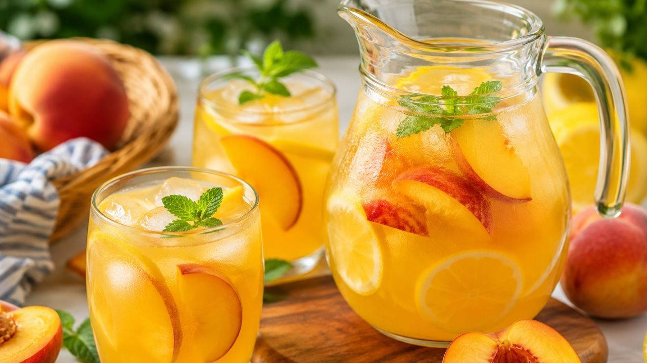 Yazın Serinleten Ev Yapımı İçecek: Şeftalili Limonata Tarifi