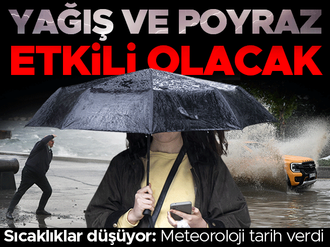 Sıcaklıklar 8 Derece Düşüyor: Sağanak ve Poyraz Geliyor