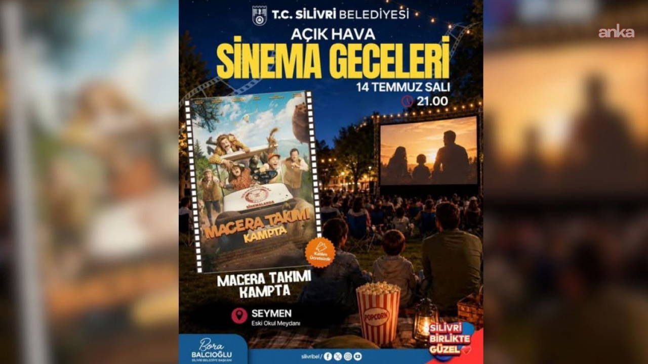 Silivri'de Açık Hava Sinema Geceleri Başlıyor: Ücretsiz Gösterimler Yaz Boyunca Devam Edecek