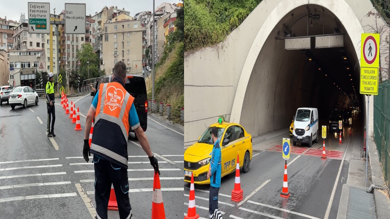 Şişli'de tünel çıkışında kamyonet devrildi: Trafiğe kapanan yolda sürücü yaralandı