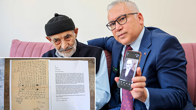 Sivas'ta 113 yıllık mektup, gazinin 103 yaşındaki oğluna ulaştı