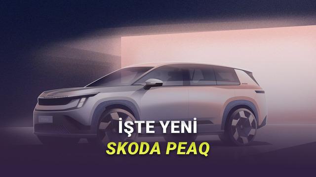 Skoda Peaq: Yedi Koltuklu Elektrikli SUV'un Tasarım Çizimleri Yayınlandı