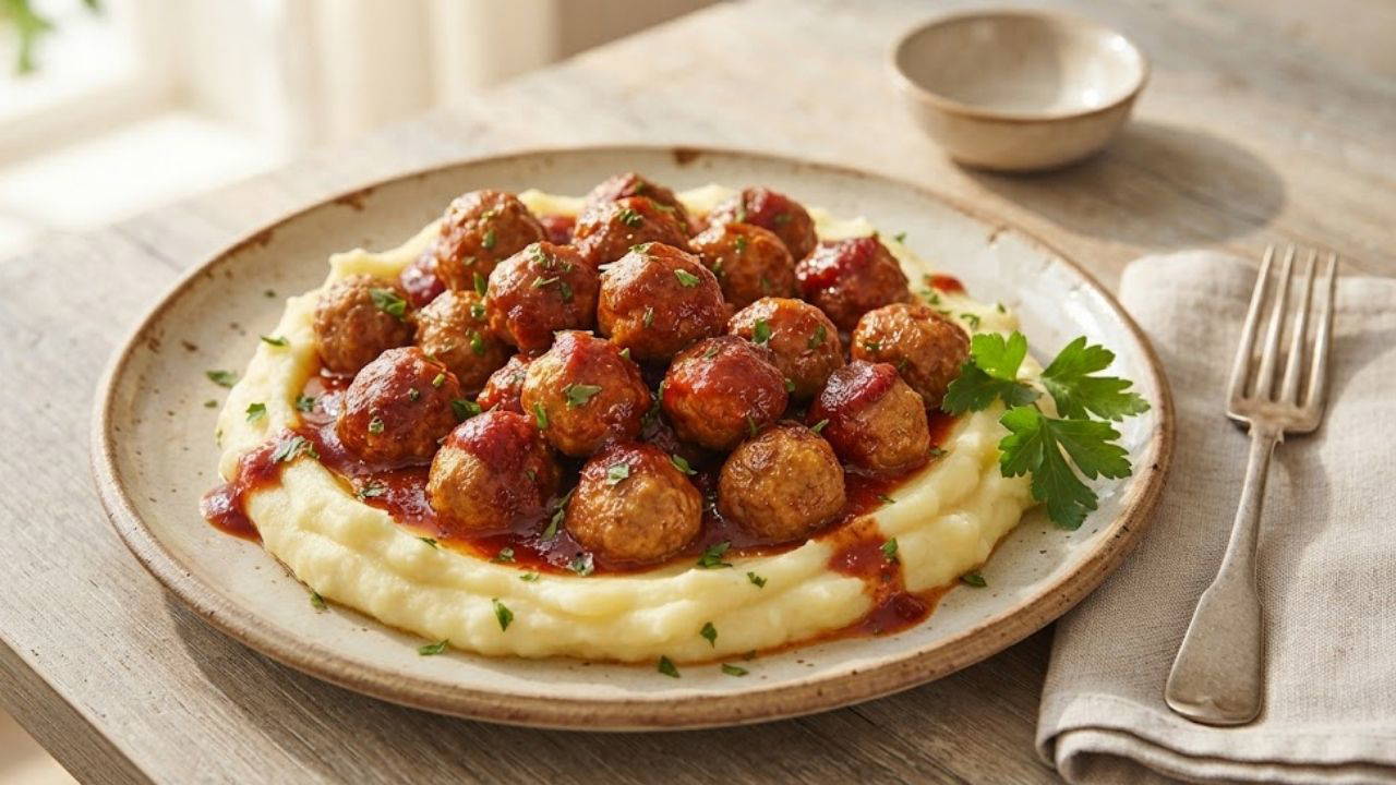 Sosuna Doyum Olmayan Misket Köfte Tarifi: Patates Püresiyle Şölen