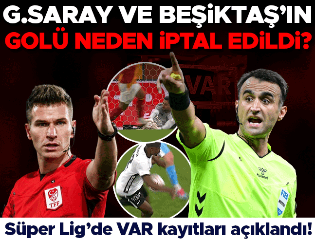 Süper Lig'de VAR kayıtları açıklandı! Galatasaray ve Beşiktaş'ın golü neden iptal edildi