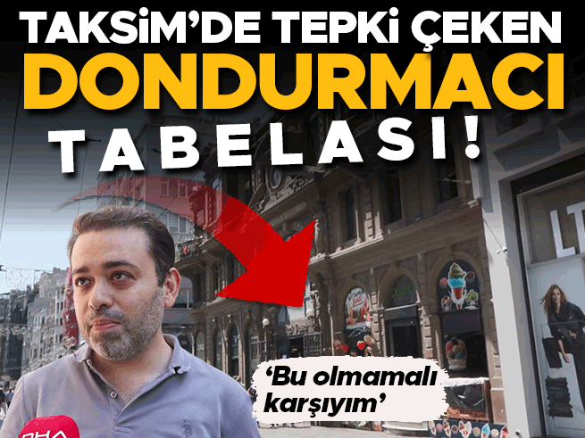 Tarihi Çiçek Pasajı'nda Dondurmacı Tabelası Tartışma Yarattı