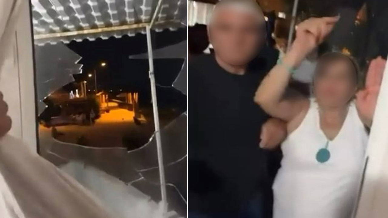 Tatil için gittikleri pansiyonda taşlı saldırı dehşeti
