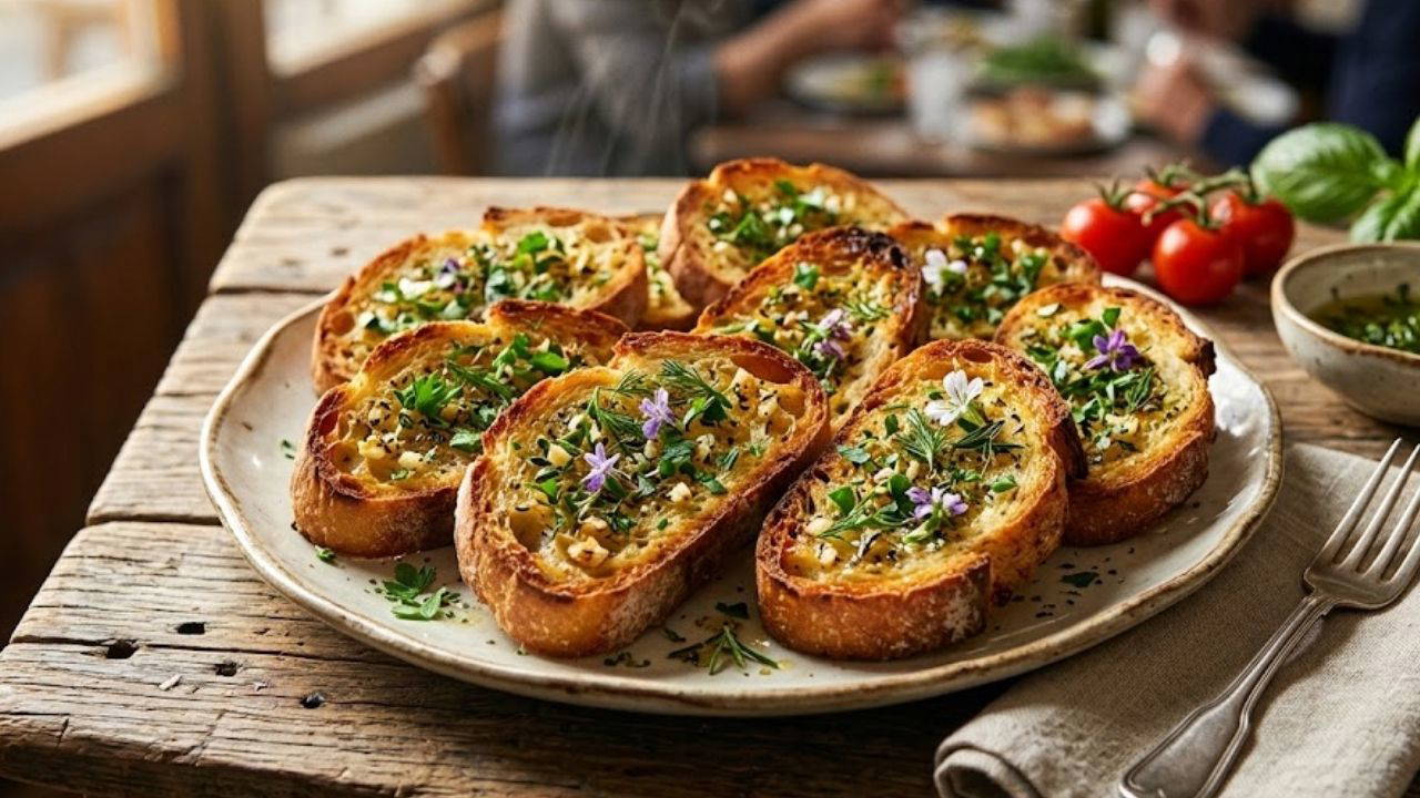 Tavada 3 Dakikada Çıtır Sarımsaklı Ekmek Tarifi