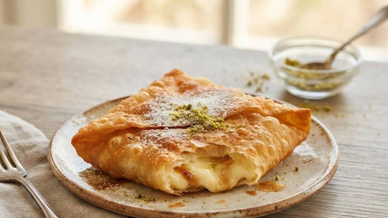 Tatlı krizine 10 dakikada çözüm: Tavada peynirli yufka tatlısı