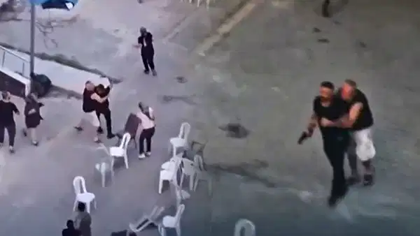 Taziye evinde kavga: Silah çeken şüpheli kamerada