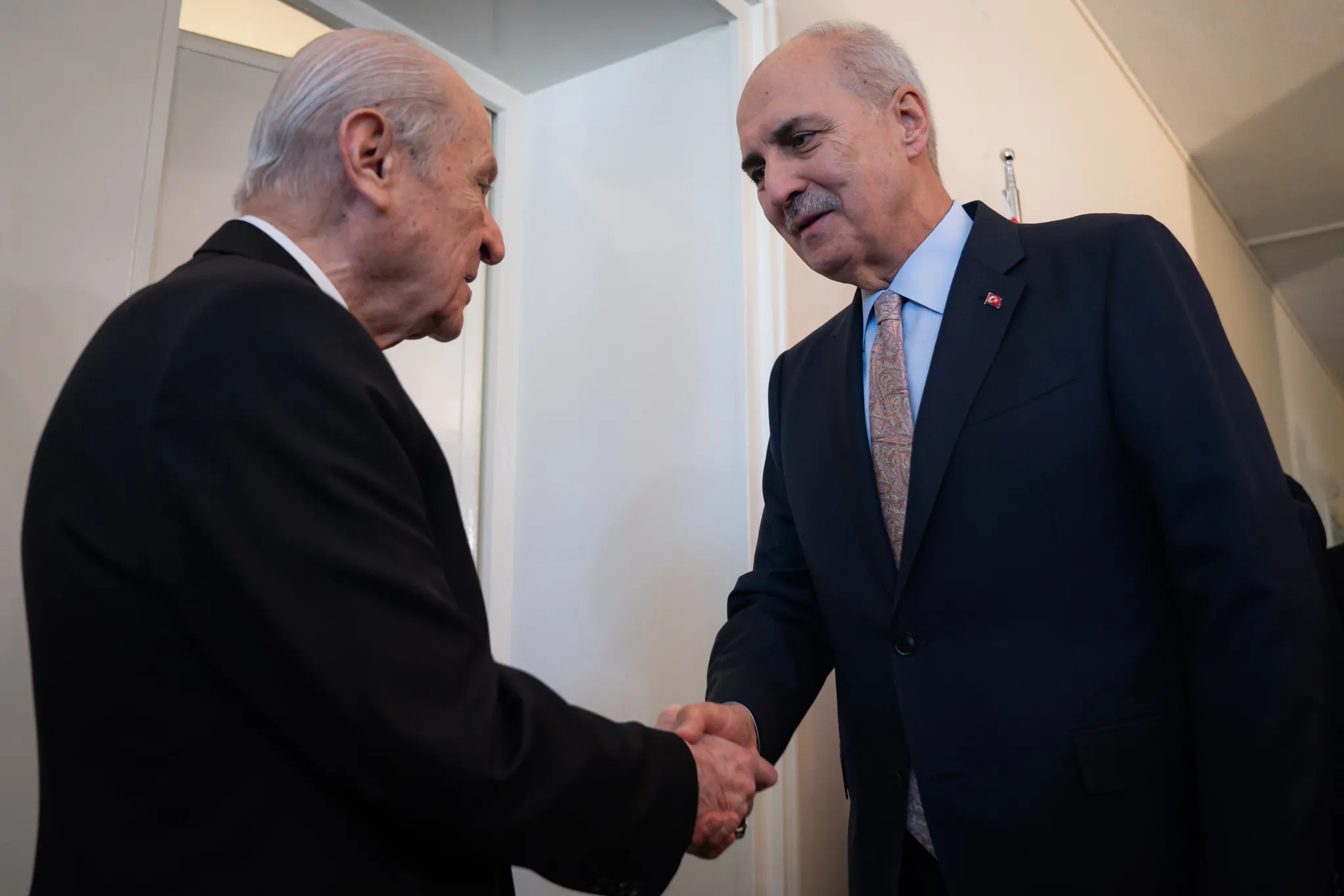 TBMM Başkanı Kurtulmuş'tan MHP Lideri Bahçeli'ye terörsüz Türkiye ziyareti