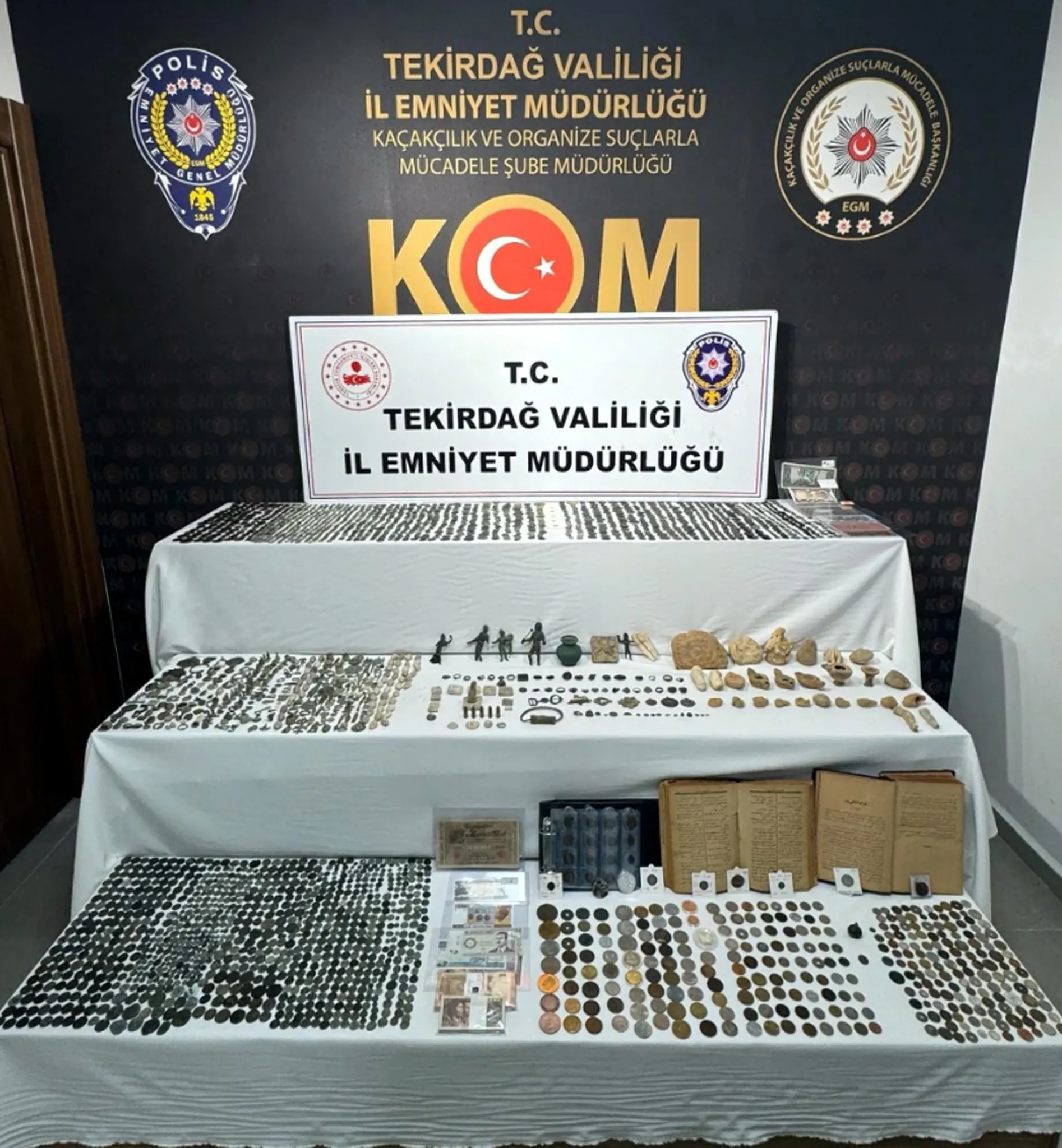 Tekirdağ'da tarihi eser operasyonu: 2 bin 314 sikke ele geçirildi