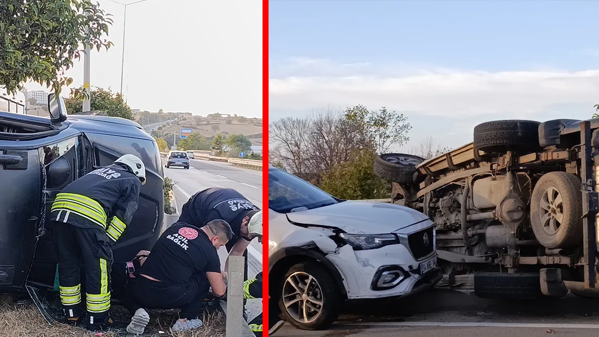 Tekirdağ'da şok: Çocuklu otomobili çaldı, yayaya ve 2 araca çarptı