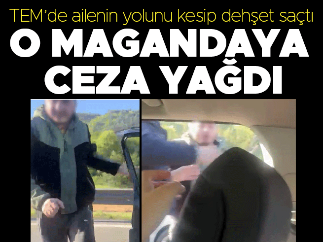 TEM Otoyolu'nda yol kesip dehşet saçan sürücüye 180 bin TL ceza