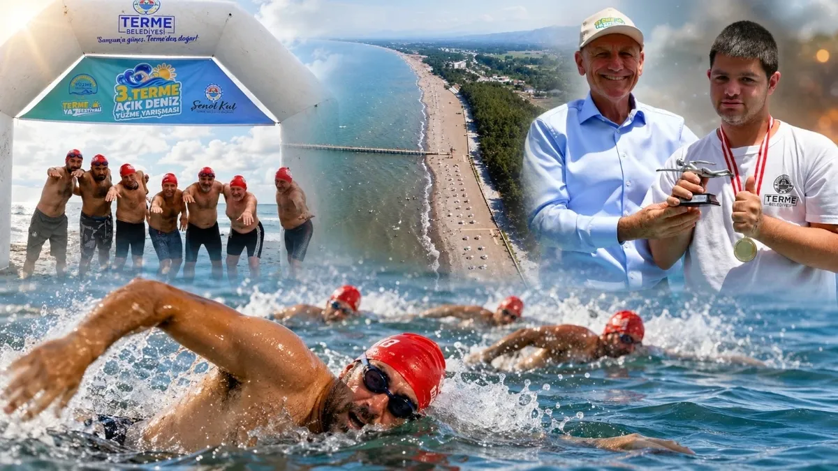 Terme Açık Deniz Yüzme Yarışları: 110 Sporcu Kulaç Attı