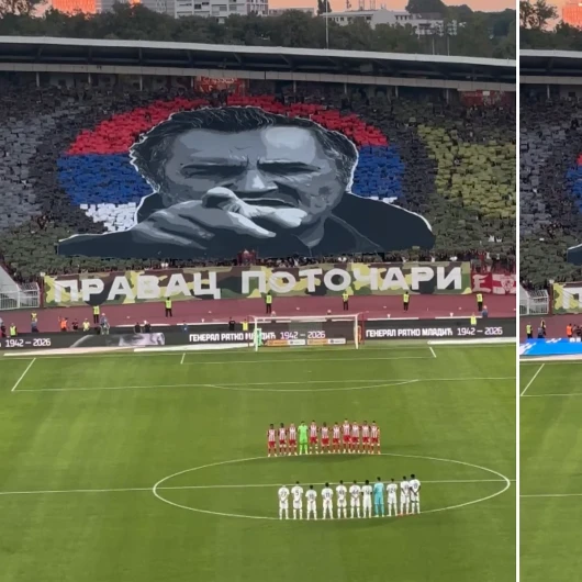 Trabzonspor'un Rakibi Kızılyıldız'dan Mladic Koreografisi