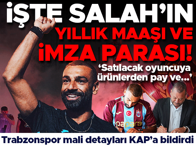 Trabzonspor, Mohamed Salah'ın mali detaylarını KAP'a bildirdi