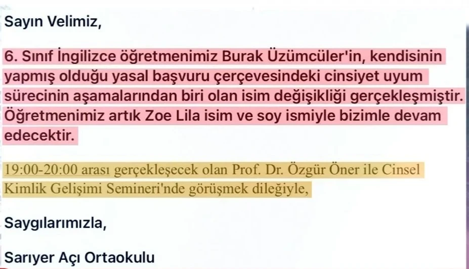 Trans öğretmenin sözleşmesi yenilenmedi: İş akdi feshedildi