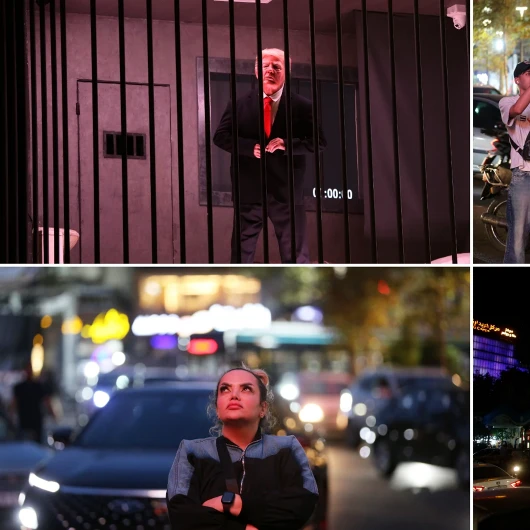 Demir parmaklıklar ardında: Trump İran'da sembolik hapiste