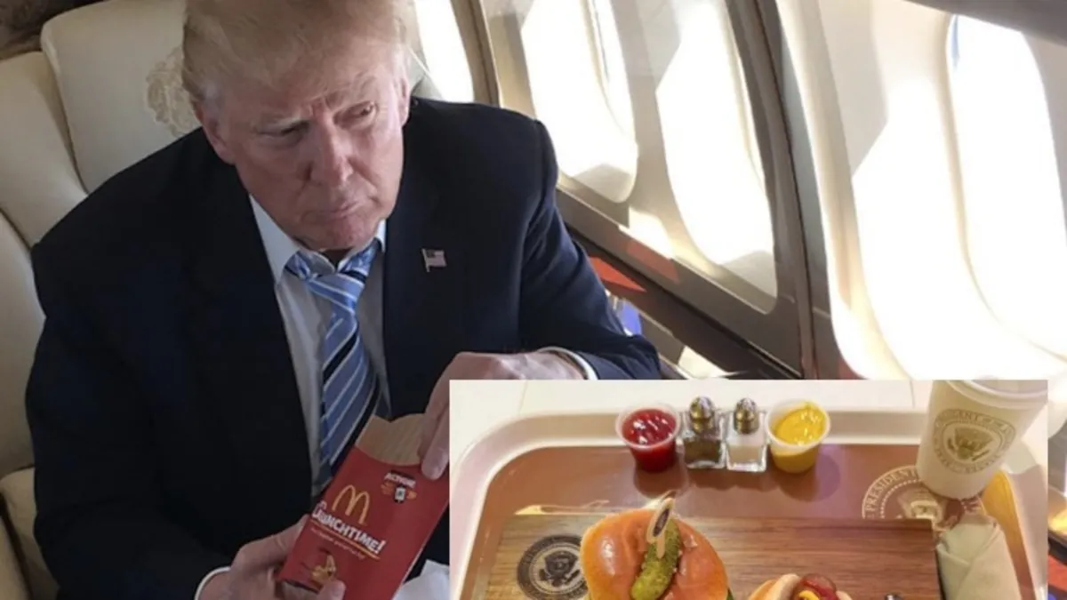 Trump'ın uçağındaki menüde patates kızartması yoktu
