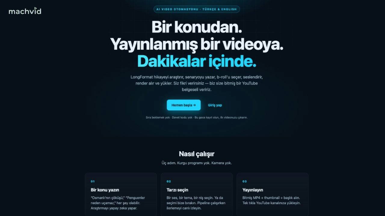 Türk girişimcinin Machvid yapay zeka platformu video üretimini dakikalara indiriyor