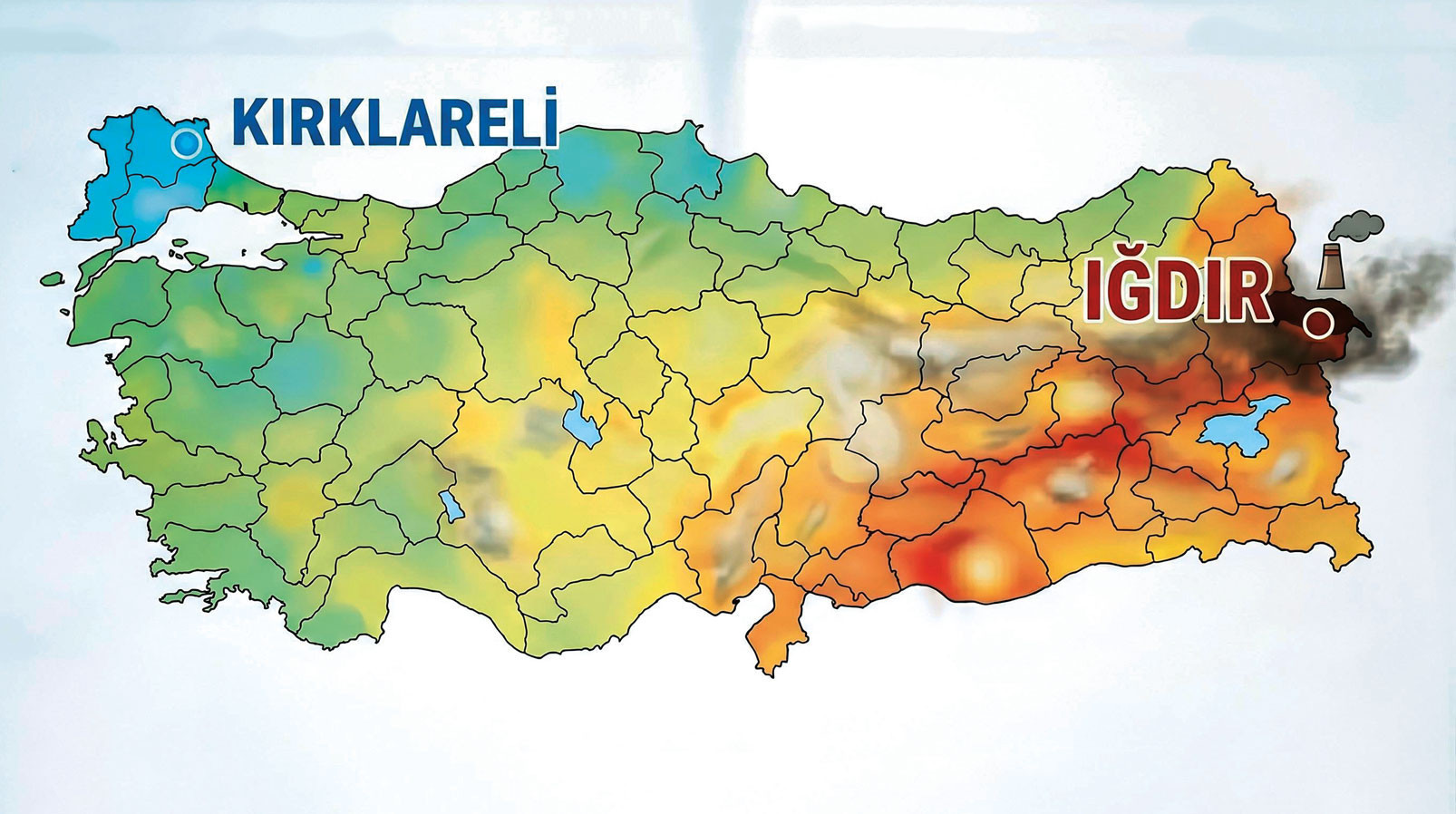 Türkiye'de havası en kirli il Iğdır, en temiz il Kırklareli