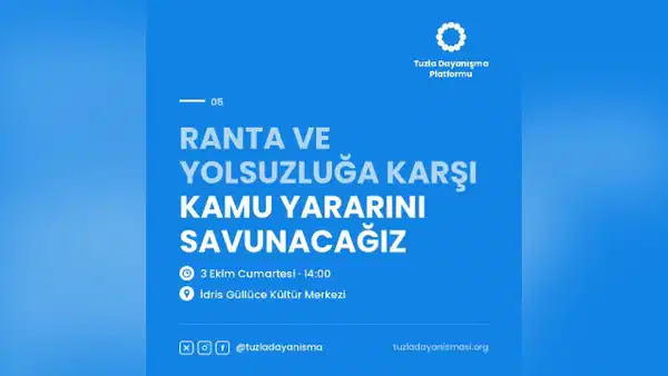 Tuzla'da Dayanışma Platformu Kuruldu: İlk Buluşma 3 Ekim'de