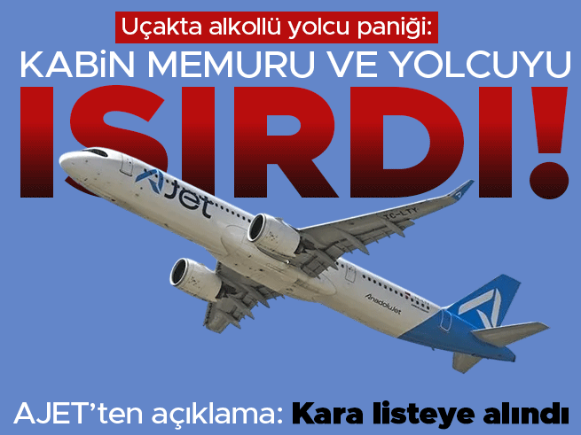 Uçakta şok olay: Alkollü yolcu kabin memurunu ve yolcuyu ısırdı