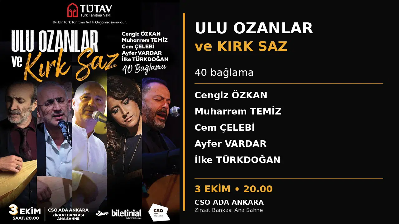 Ulu Ozanların Ezgileri 40 Bağlamayla Ankara'da Yankılanacak