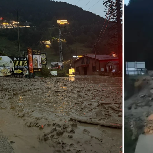 Uzungöl'de taşkın alarmı: Trabzon'da sağanak yolları kapattı