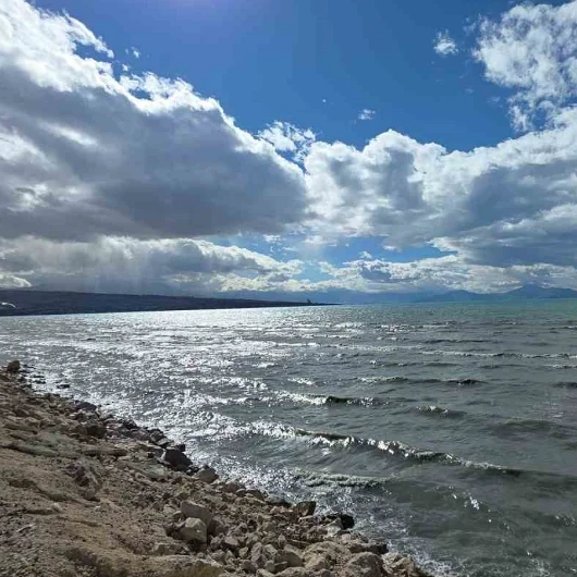 Van Gölü'nde dalgalar yükseldi, uçaklar ikinci denemede indi