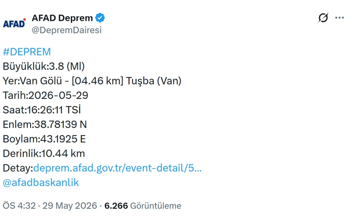 Van'da 4.5 Büyüklüğünde Deprem: AFAD'dan Açıklama