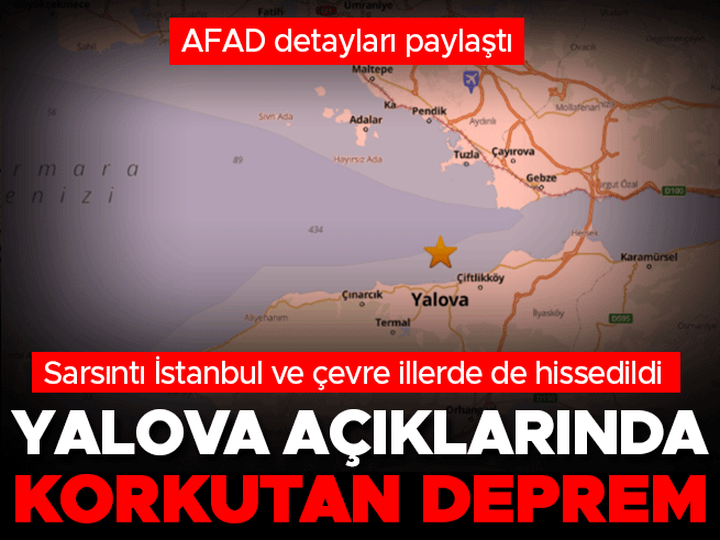 Yalova Açıklarında 3.5 Büyüklüğünde Deprem