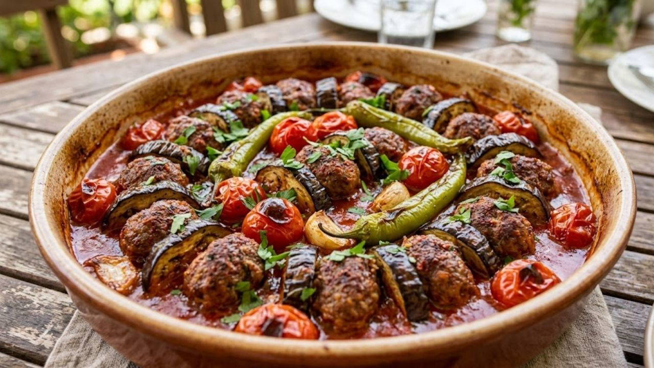 Yaz sofralarına çok yakışan klasik lezzet: Fırında patlıcan kebabı tarifi