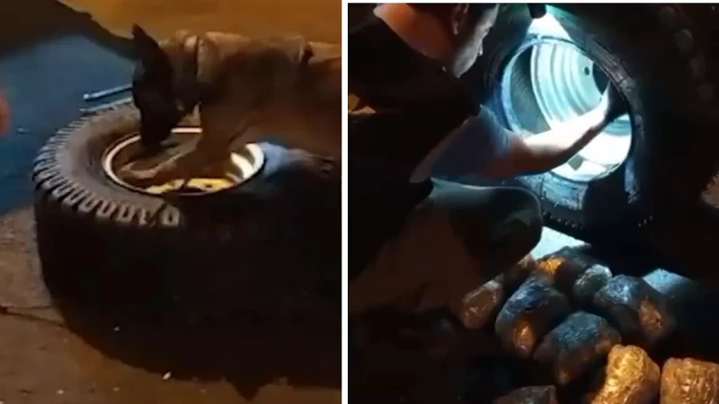 Yedek lastiğe gizlenmiş uyuşturucu: 9 kilo 400 gram ele geçirildi